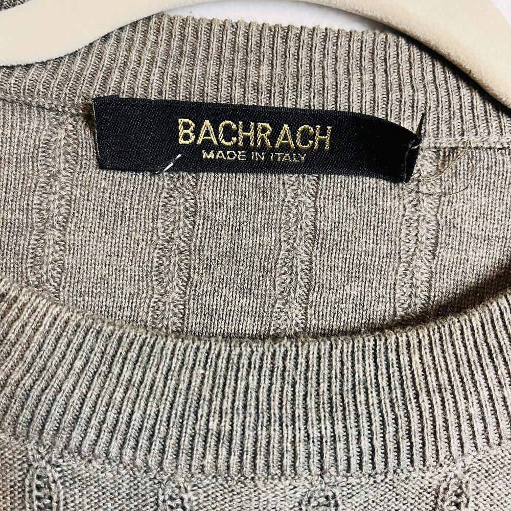 Bachrach Rayon + Cotton‎ Short Sleeve Crewneck Light  Army Green Sweater Size XL